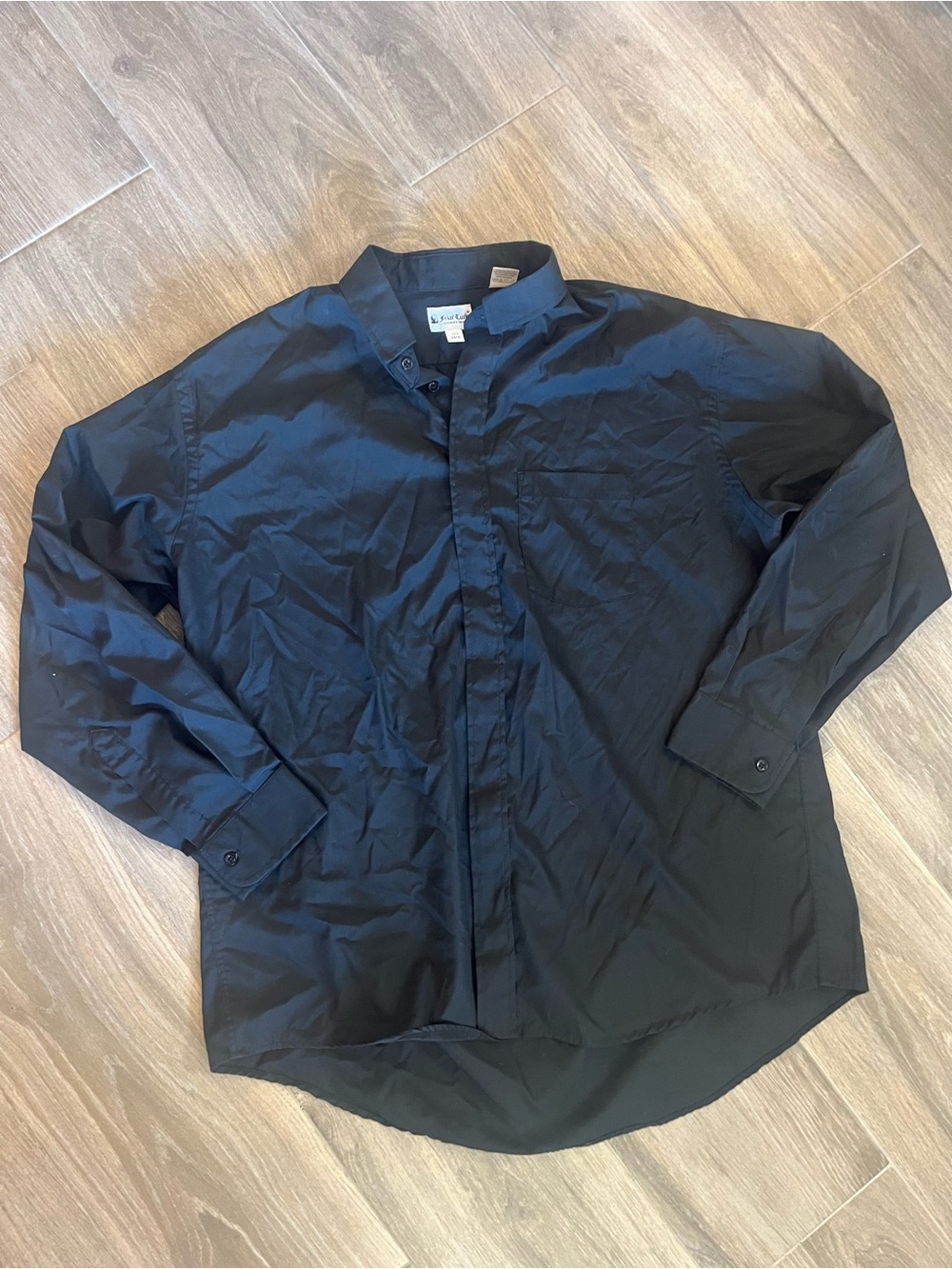 Men's Black Lightweight Mandarin Collar Shirt Jacket from Friar Tuck by Augsburg